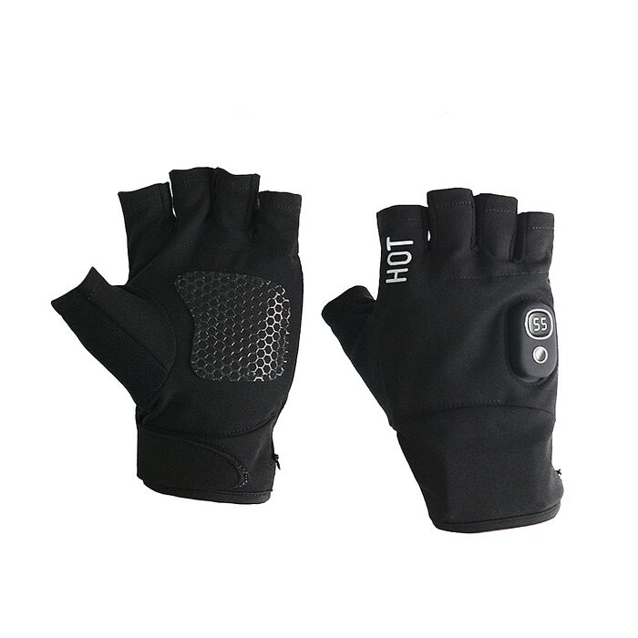 【預購1/30出貨】(半指款)FJ冬季車用加熱保暖手套H8(充電式 加熱x保暖 騎車好物 電池盒拆開後可水洗)