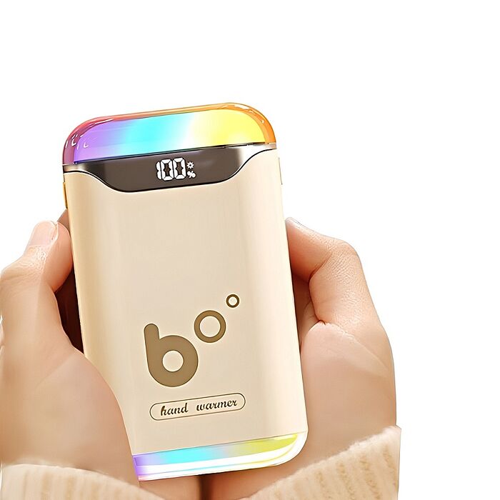 FJ七彩可調LED燈AI溫控暖手寶H14(發熱 暖蛋 數顯調溫 交換禮物 冬季 寒流 必備TypeC充電)