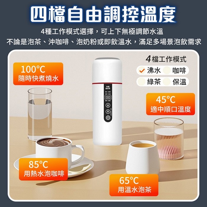 FJ可調溫數顯車用304不鏽鋼加熱杯YT8(加熱杯 12V24V通用 數顯加熱杯 控溫 泡奶神器)