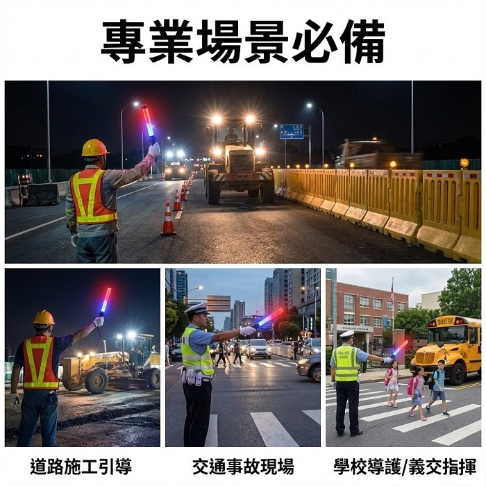 FJ磁吸LED警示交通指揮棒MZO26(充電式 26CM 指揮 行車安全 故障拋錨 車內必備)