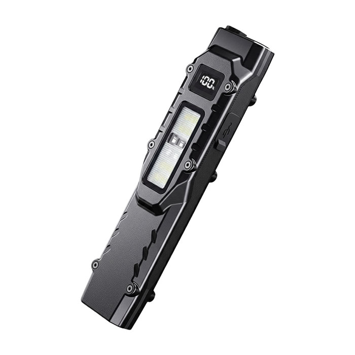 FJ夜行者EDC戰術防身手電筒LG3(內建充電電池 數顯電量顯示 不鏽鋼 快充 戶外 露營 車內必備)