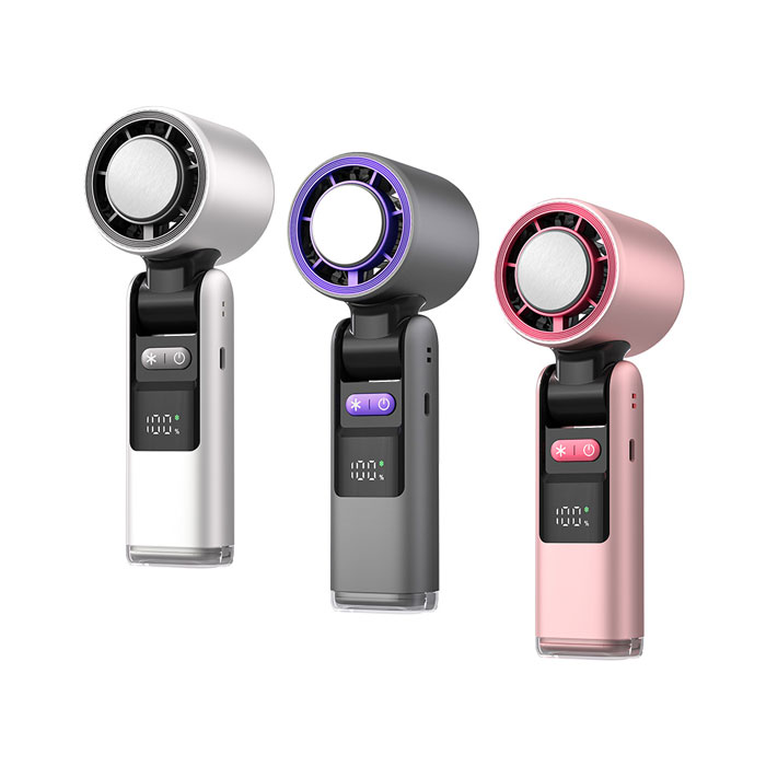 FJ手持摺疊暴風冰敷涼感風扇FN12(LED照明燈 製冷 冰敷 可掛 戶外 演唱會 好攜帶 180°摺疊)