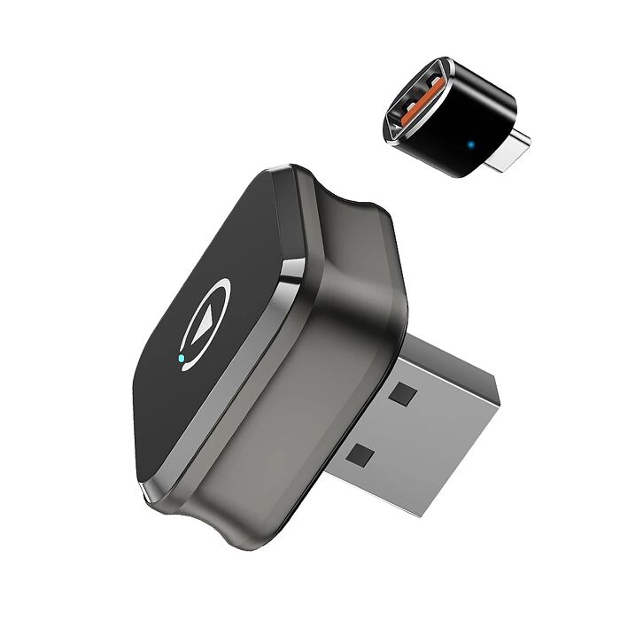 XPRO無線CarPlay雙系統車用轉接器M4CP(安卓Apple雙系統通用 5.8GHz高速傳輸 有線轉無線 附Type-C轉接頭)