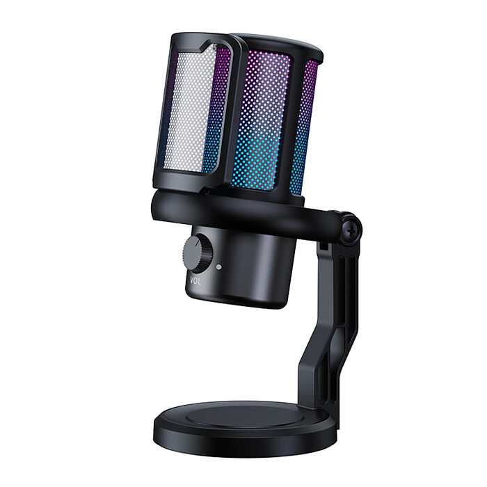 FJ主播級USB電容式麥克風BV7(炫彩RGB 聲域Pro 心型指向 帶3.5mm孔 直播)