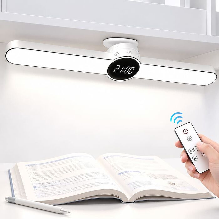 FJ遙控觸碰兩用LED護眼宿舍燈/閱讀燈TD9(時鐘 床頭燈 衣櫃燈 書桌燈 小夜燈 檯燈 桌燈 床頭LED 3種色溫)