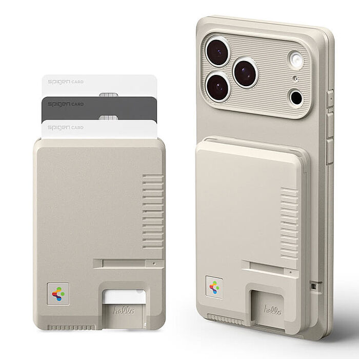 Spigen iPhone Classic LS Mag Fit Wallet with Magsafe Stone-磁吸復古卡套(經典米色)