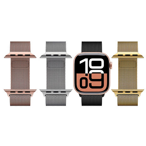 Metal-Slim Apple Watch Series 10/Watch Ultra 2 46/49mm 米蘭式磁吸不銹鋼編織錶帶-加購