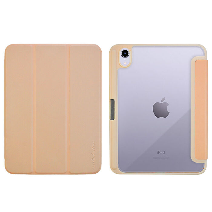 Metal-Slim Apple iPad mini(第7代) 2024 雙料防摔全包覆三折立架式保護皮套(內置筆槽)