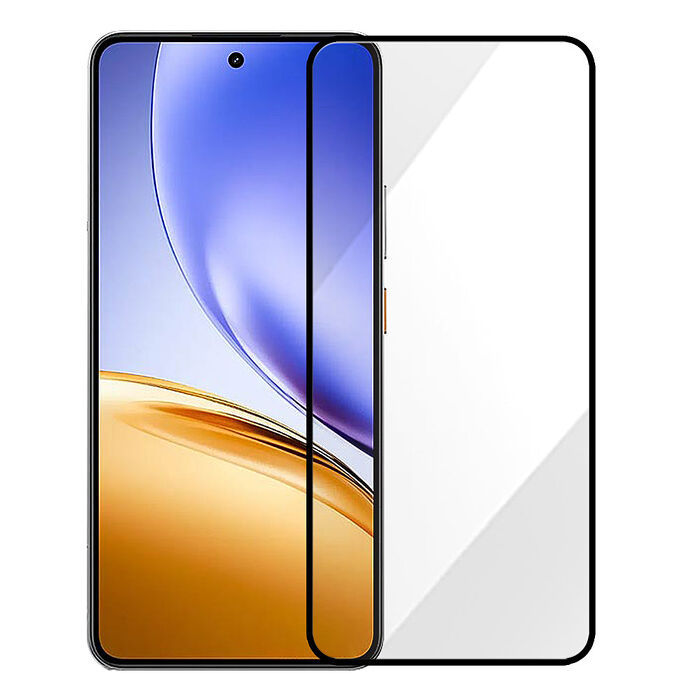 Metal-Slim Realme 14 5G 全膠滿版9H鋼化玻璃貼-晶鑽黑