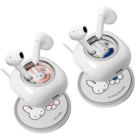 MiPOW Miffy TD-18 EarBuds 真無線藍牙耳機-附磁吸無線充電盤(藍牙5.3/IPX5防水防汗/HiFi級音效/支援無線充電)