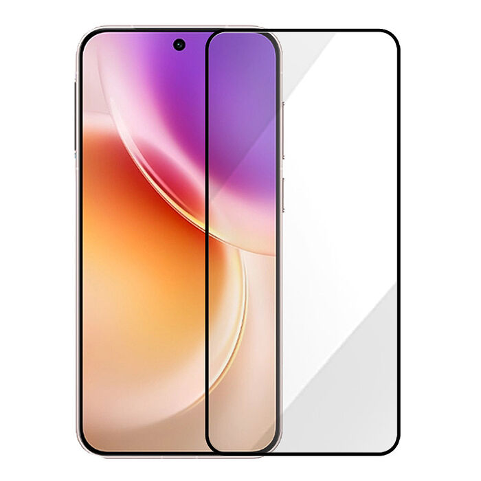 Metal-Slim Vivo X300/X300 Pro 全膠滿版9H鋼化玻璃貼(支援指紋辨識解鎖)-晶鑽黑