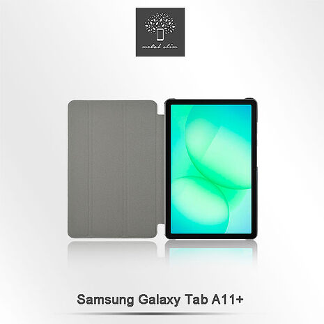 Metal-Slim Samsung Galaxy Tab A11+ SM-X230/SM-X235/SM-X236 高仿小牛皮三折站立磁吸皮套