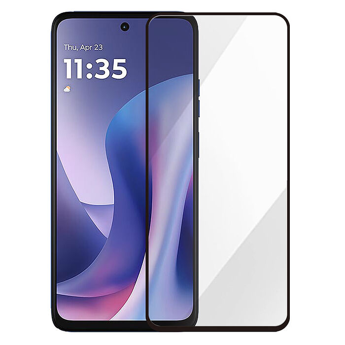 Metal-Slim Motorola Moto G57 全膠滿版9H鋼化玻璃貼-晶鑽黑