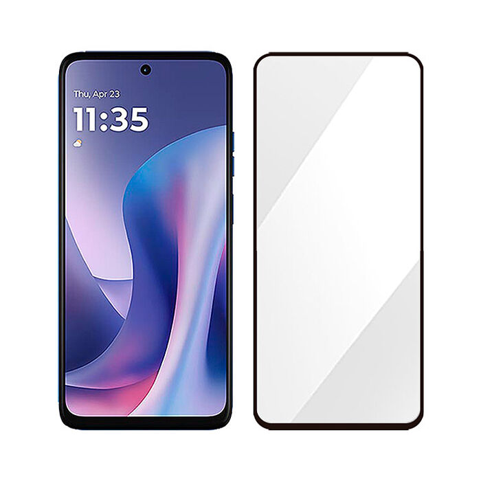 阿柴好物 Motorola Moto G57 滿版全膠玻璃貼-紳士黑