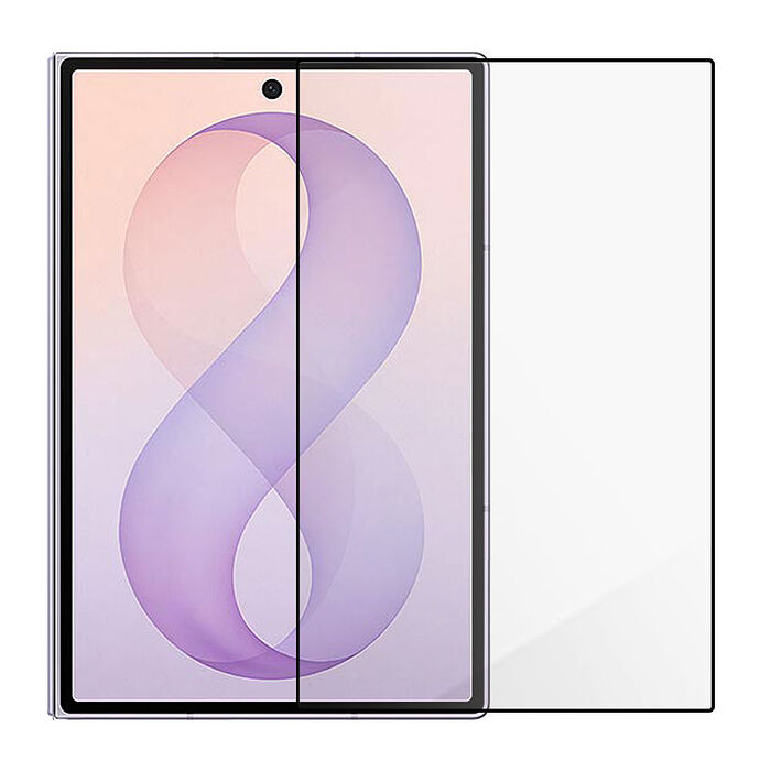 Metal-Slim Samsung Galaxy Z Fold 8 5G 封面副螢幕 全膠滿版9H鋼化玻璃貼-晶鑽黑