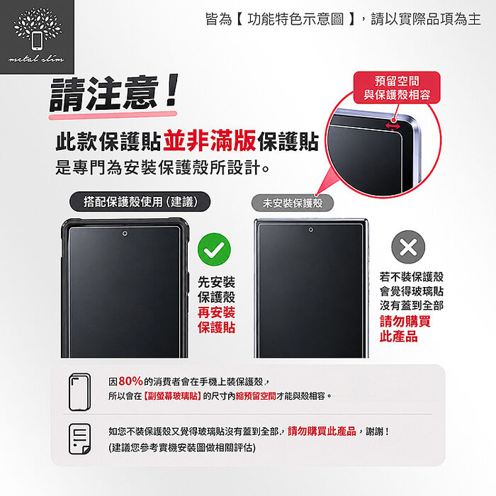 Metal-Slim Samsung Galaxy Z Fold 8 5G 封面副螢幕 裝殼專用 非滿版9H鋼化玻璃貼