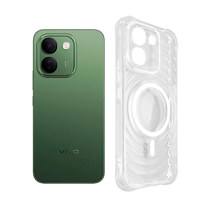 阿柴好物 Vivo V80 Lite 5G 水波紋磁圈防摔氣墊殼(精密挖孔版)