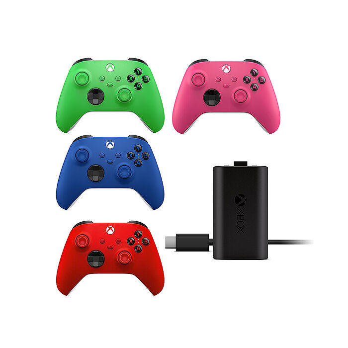 XBOX 無線控制器 任選x1+原廠同步充電套件 (XBOX充電式電池+USB-C充電線2.7m)