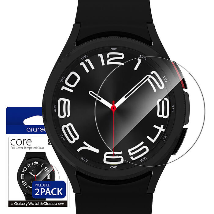 Araree 三星 Galaxy Watch 6 Classic (43/47mm) 強化玻璃保護貼(2片裝)