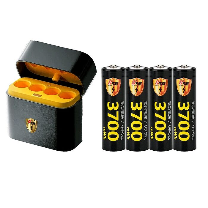 【8馬赫】3號/AA 恆壓可充式1.5V鋰電池全新特大能量3700mWh4入+(3號4槽)AI隨身收納盒充電器