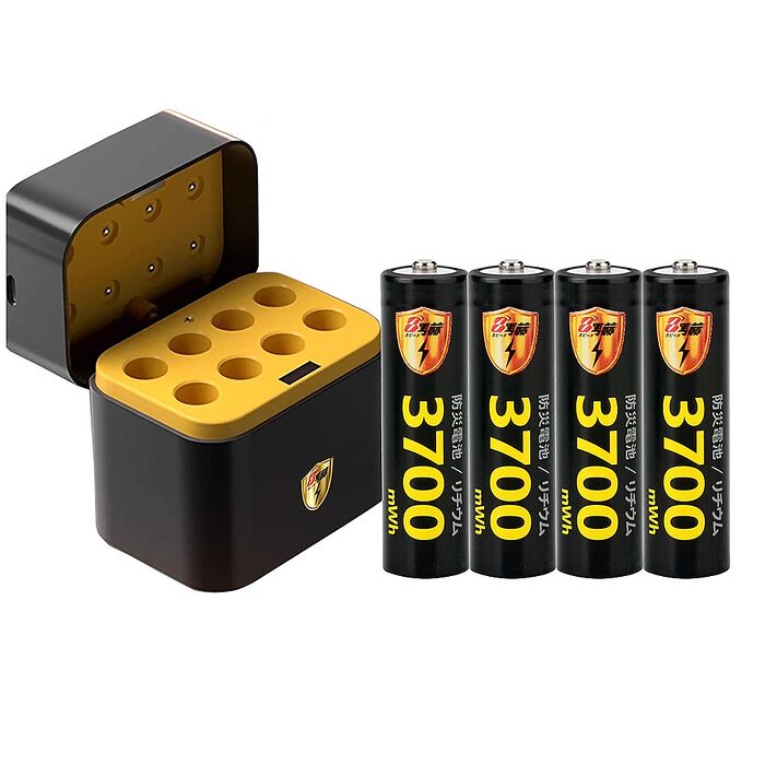 【8馬赫】3號/AA 恆壓可充式1.5V鋰電池全新特大能量3700mWh4入+(3號8槽)AI隨身收納盒充電器