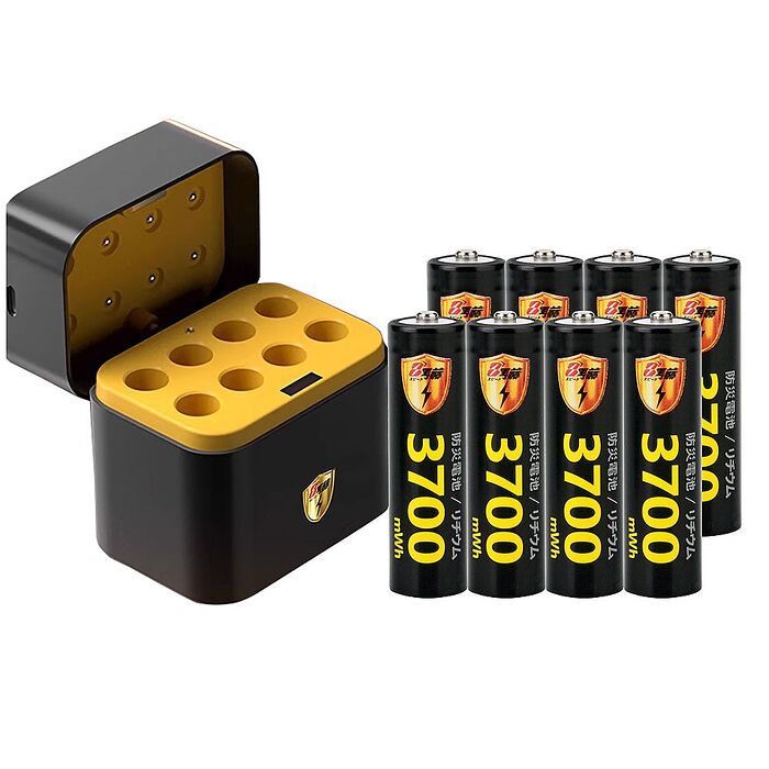 【8馬赫】3號/AA 恆壓可充式1.5V鋰電池全新特大能量3700mWh8入+(3號8槽)AI隨身收納盒充電器