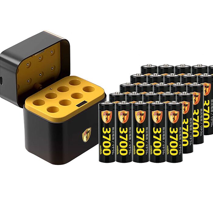 【8馬赫】3號/AA 恆壓可充式1.5V鋰電池全新特大能量3700mWh32入+(3號8槽)AI隨身收納盒充電器