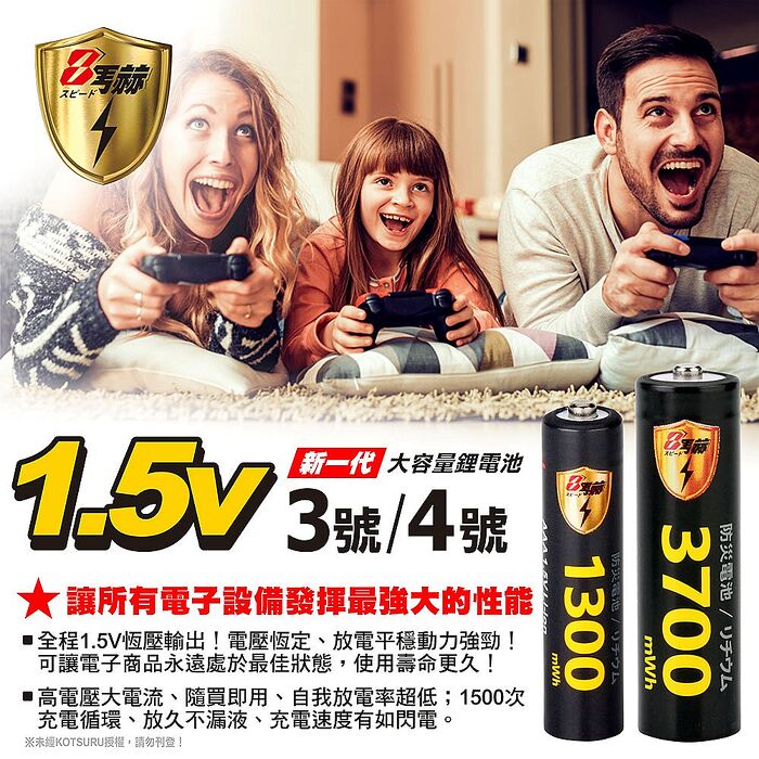 【8馬赫】3號/AA 4號/AAA 1.5V鋰電池 3700mWh 1300mWh 各8入+(3號/4號各4槽)AI隨身收納盒充電器