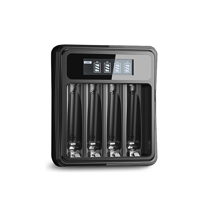 【iNeno】USB鎳氫電池液晶顯示充電器 3號/AA 4號/AAA(4槽獨立快充)