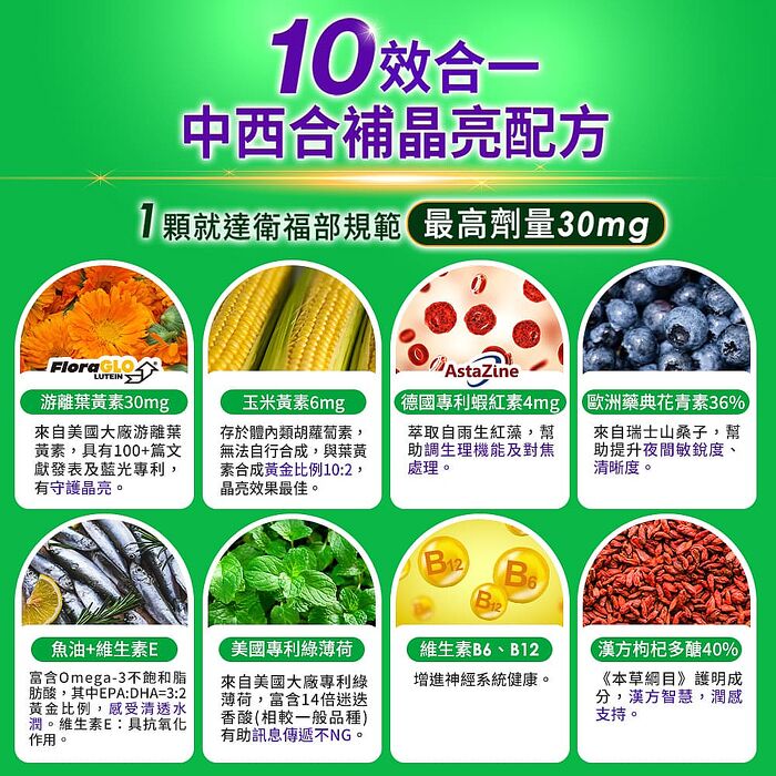 船井 高單位葉黃素EX 30顆/盒X4