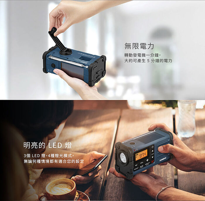 SANGEAN 山進調幅/調頻防災藍芽收音機 MMR88/BL