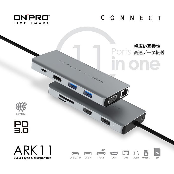 ONPRO ARK11 11in1 Type-C HUB 11合1 USB 擴充 多功能集線器