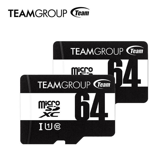 【APP】[二入組]Team 十銓 64GB microSDHC UHS-I U1 C10記憶卡 100MB/s(含轉卡)