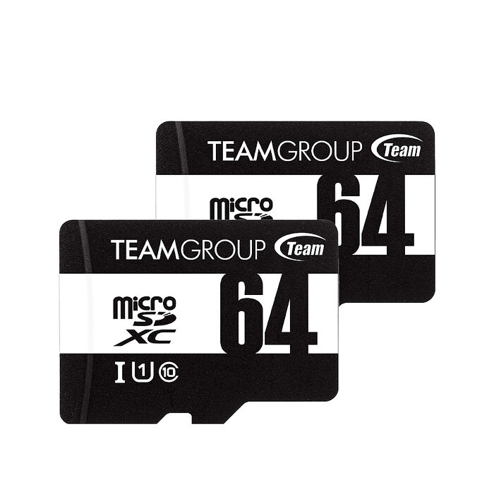 【APP】[二入組]Team 十銓 64GB microSDHC UHS-I U1 C10記憶卡 100MB/s(含轉卡)
