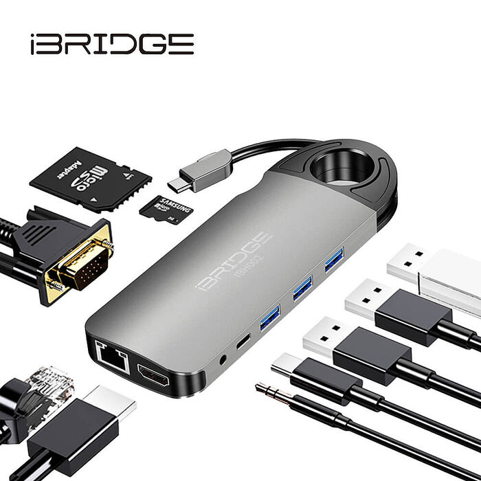 iBRIDGE 10合1 Type-C Hub 多功能4K轉接器