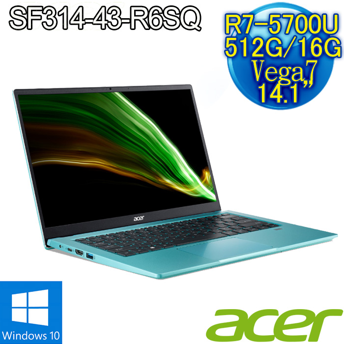 Acer Swift3 Sf314 43 R6sq藍amd R7 5700u 16g 512g Pcie W10 Fhd 14 輕薄窄邊筆電 電腦 電 競 筆電 Myfone購物