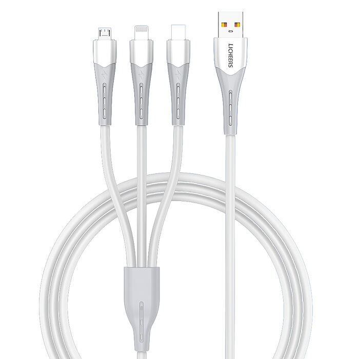 【優質二入】三合一液態矽膠智能快速充電線(Lightning/Type-C/Micro)