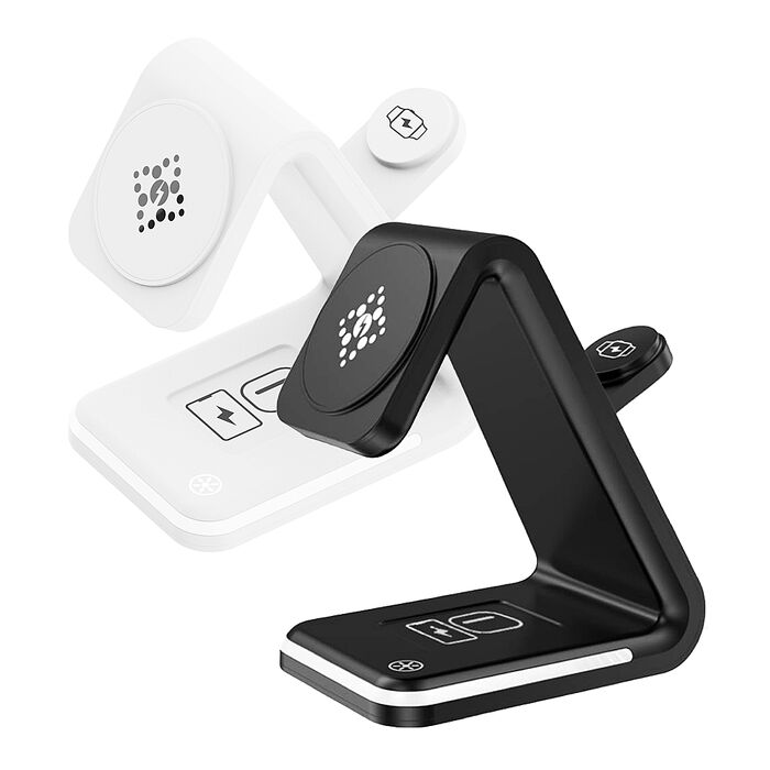ASPOR MagSafe磁吸15W 四合一無線充電座(iPhone/Watch/Airpods/夜燈)
