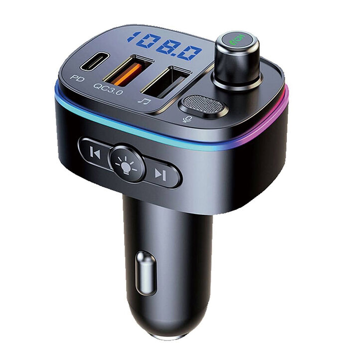 Songwin PD+QC3.0 LED藍牙免持車用播放器/雙USB車充-手機音樂撥放器