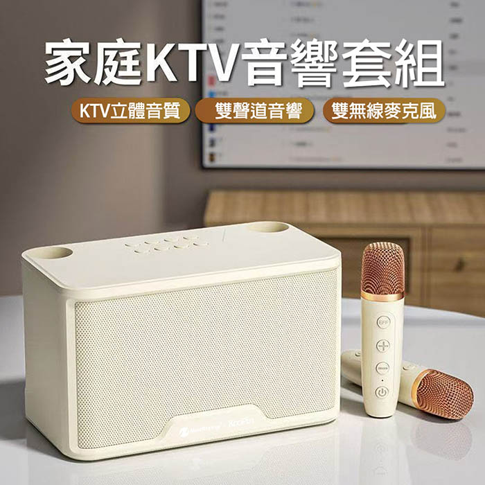 KooPin 雙人對唱行動KTV/藍牙喇叭無線麥克風組(附贈收納提袋)