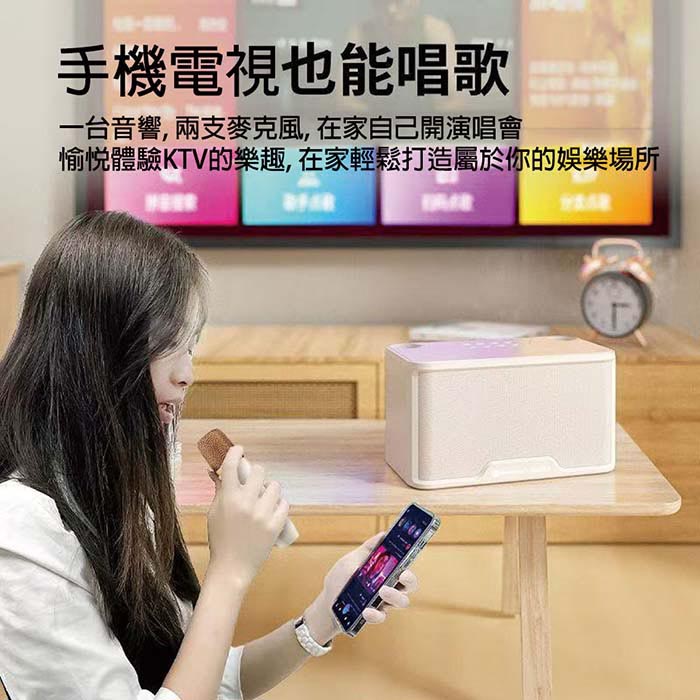 KooPin 雙人對唱行動KTV/藍牙喇叭無線麥克風組(附贈收納提袋)