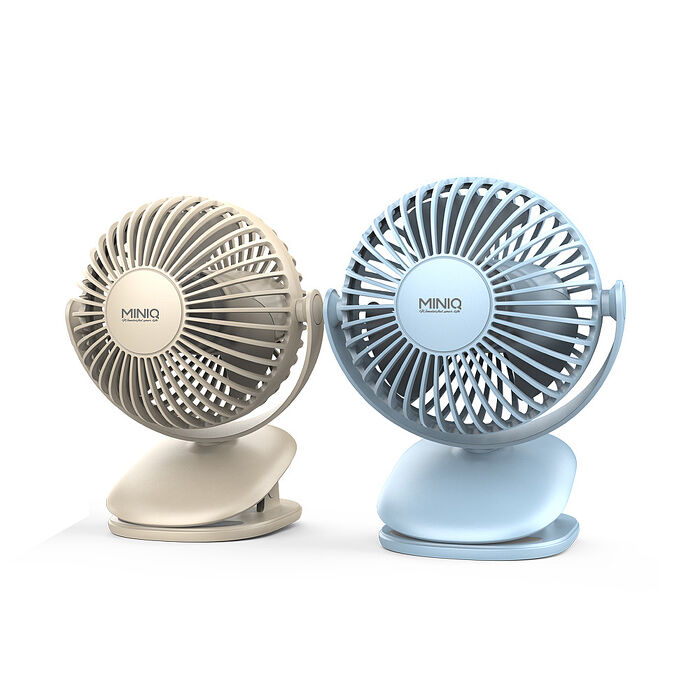 MINIQ 台灣製造 立式/夾式 兩用USB充電隨身風扇(可360度旋轉！可拆洗)