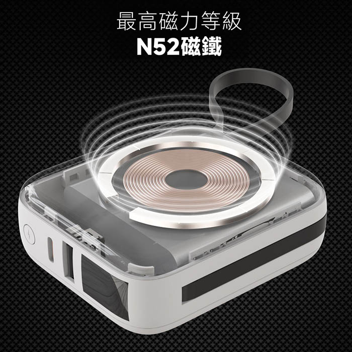 Polybatt 台灣製造 10000mAh 20W 自帶雙線/數顯/磁吸無線快充行動電源(T10)