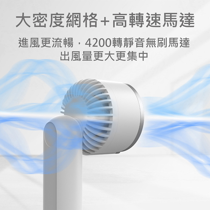 MINIQ 台灣製造 手持數顯製冷風扇(三段風速/大容量電池/風扇頭可旋轉/附掛繩)