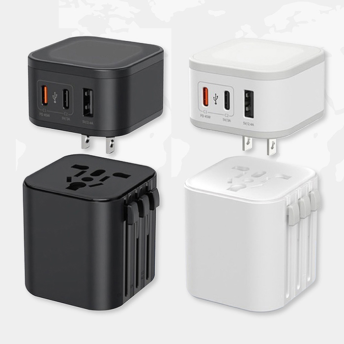 CITYBOSS 台灣製造 45W 2合1出國萬用充電器 全球通用萬能轉換插頭(2USB-C+1USB-A)