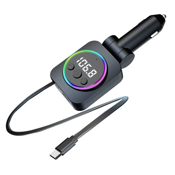 Songwin PD45W 快充自帶線75cm藍牙撥放器/車充-藍牙免持車用(180度輕鬆彎折)