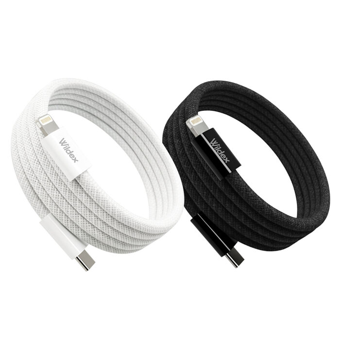 Wildex 蘋果認證 Type-C to Lightning 磁吸收納快充線/傳輸線/充電線(100公分) 【優質二入】