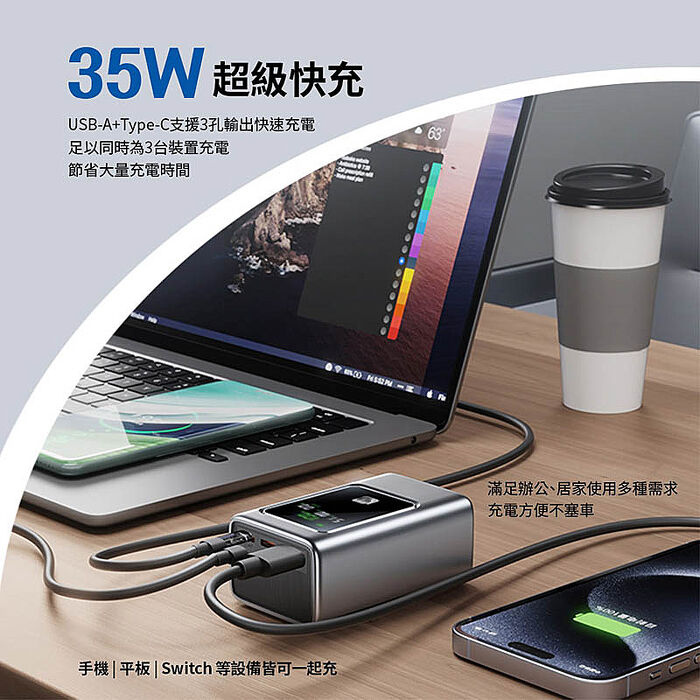 MCK 台灣製造 10000mAh 35W數顯快充行動電源(數顯電壓、電流、瓦數)