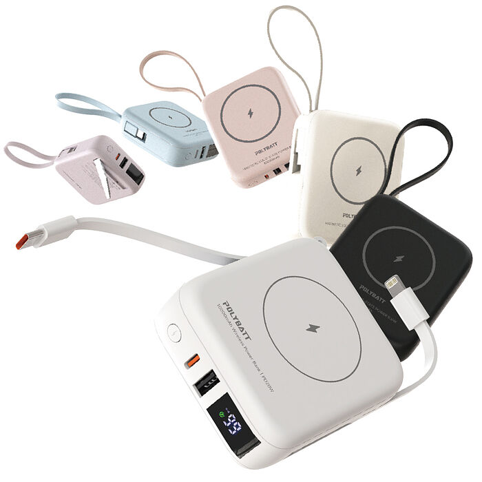 Polybatt 台灣製造 10000mAh 防爆固態行動電源(CCC/雙PD快充/磁吸/自帶線)
