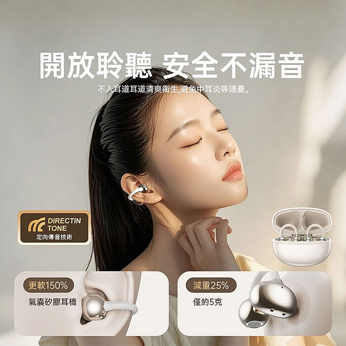 PowerRider 時尚珠光 OWS 耳夾式藍牙耳機